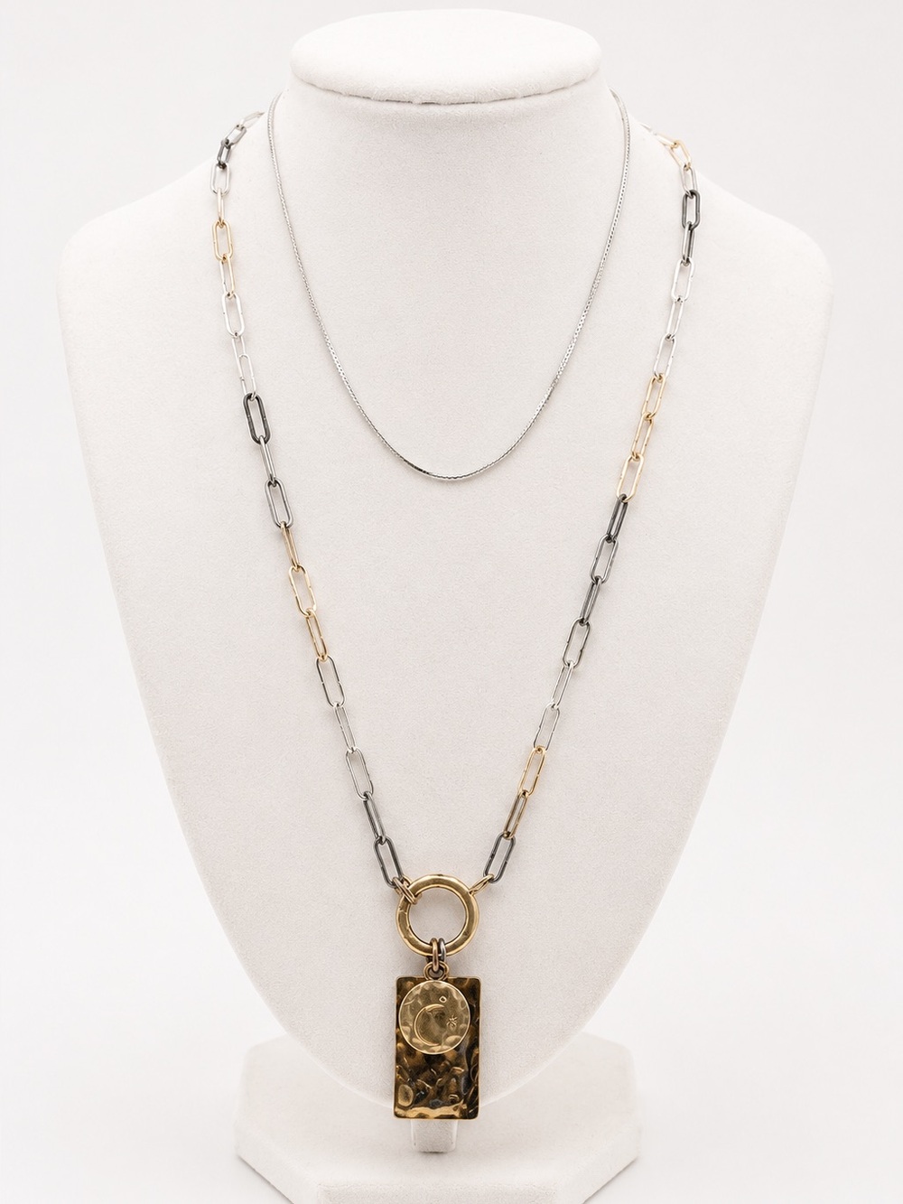 Zara Mixed Metal Layered Necklace in Gold and Silver